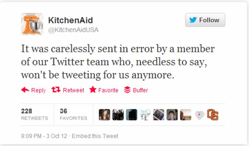 Kitchenaid Apology
