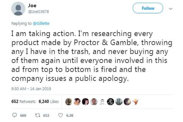 Proctor & Gamble tweet