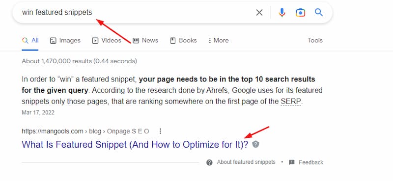 Win featured snippets