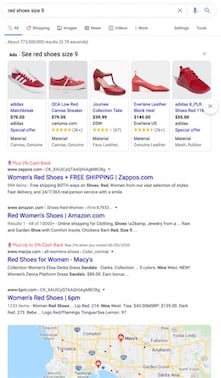 red shoes size 9