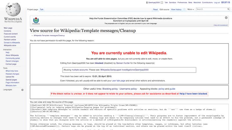 wikipedia blok