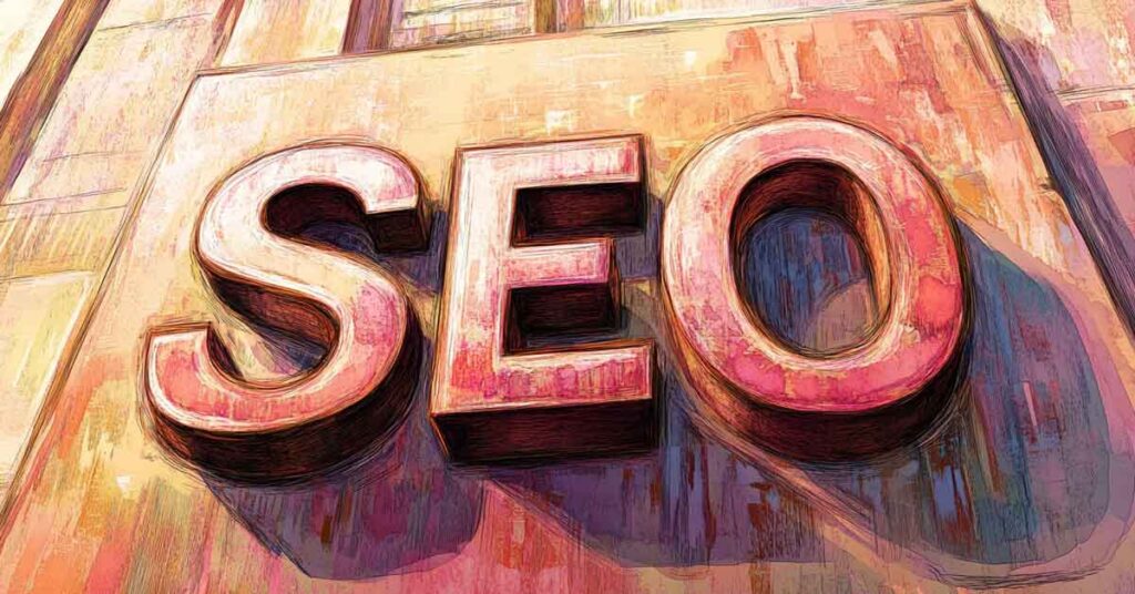 Image of the letters SEO.