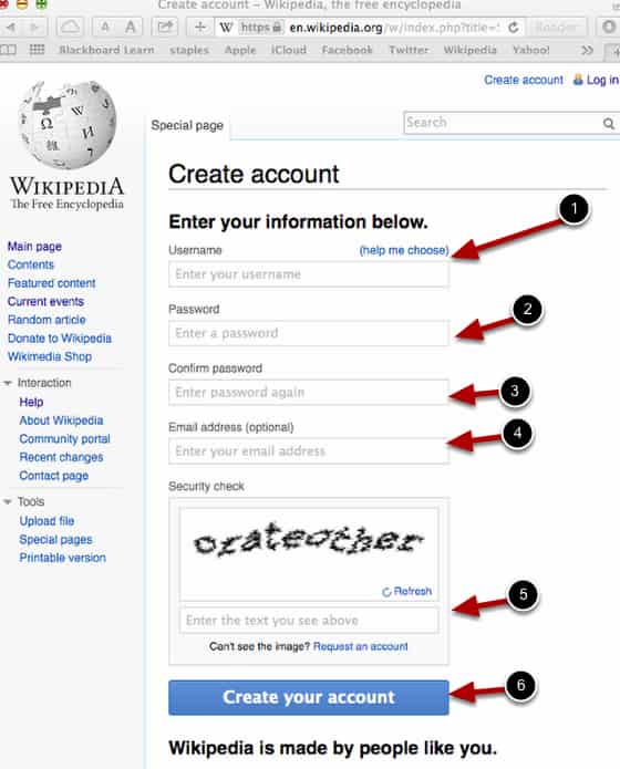 Create a Wikipedia account
