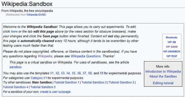 Wikipedia sandbox