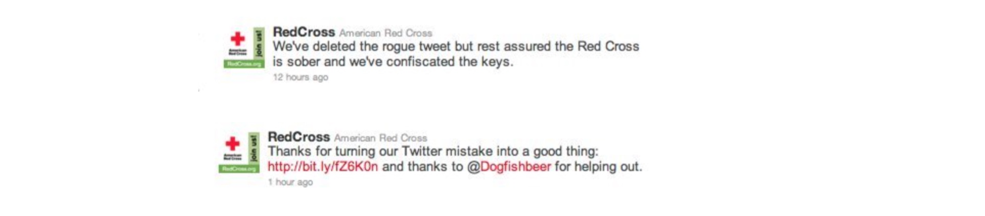 Red Cross drunken tweet