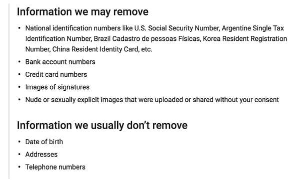 what google removes